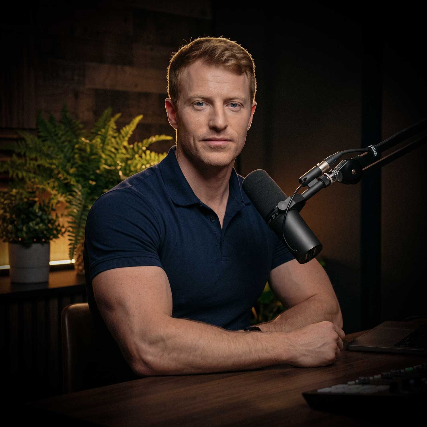 Keanan Cantrell at a studio microphone
